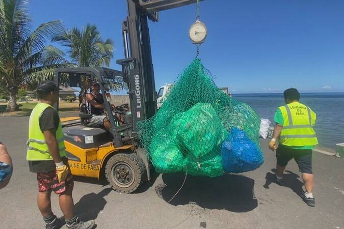 Paea : 853 kilos de déchets ramassés en une matinée