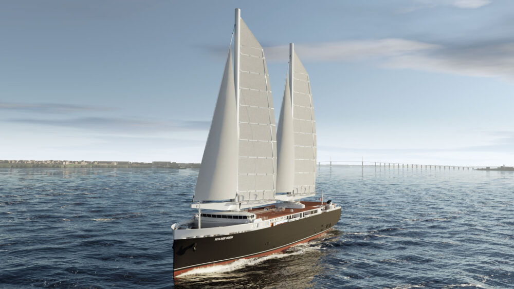Le Neoliner Origin, premier cargo à voile géant, s’apprête à traverser l’Atlantique vers Saint-Pierre-et-Miquelon