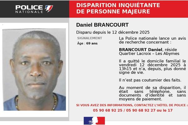 Guadeloupe : appel à la vigilance après la disparition inquiétante de Daniel Brancourt aux Abymes