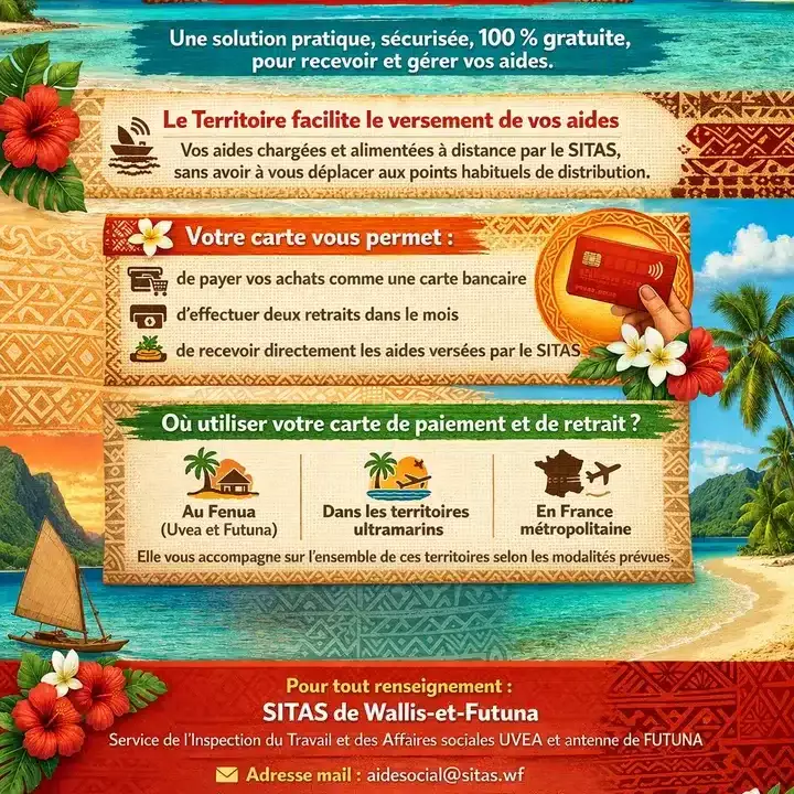 Wallis-et-Futuna : une carte prépayée pour moderniser le versement des aides sociales