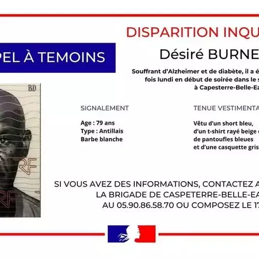 Guadeloupe : un appel à témoins lancé après la disparition inquiétante d'un septuagénaire