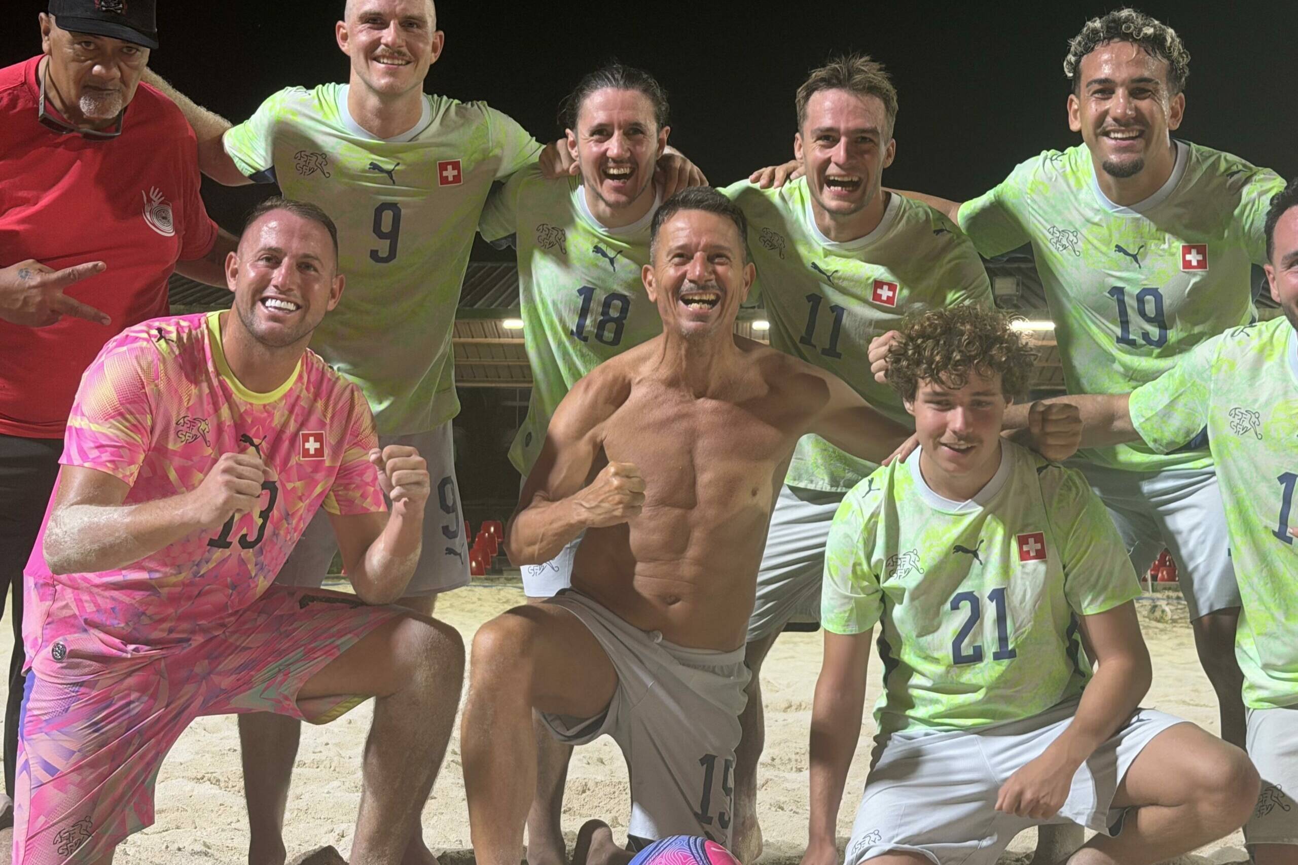 Beach soccer : les Tiki Toa concluent leur série amicale face à la Suisse par une victoire
