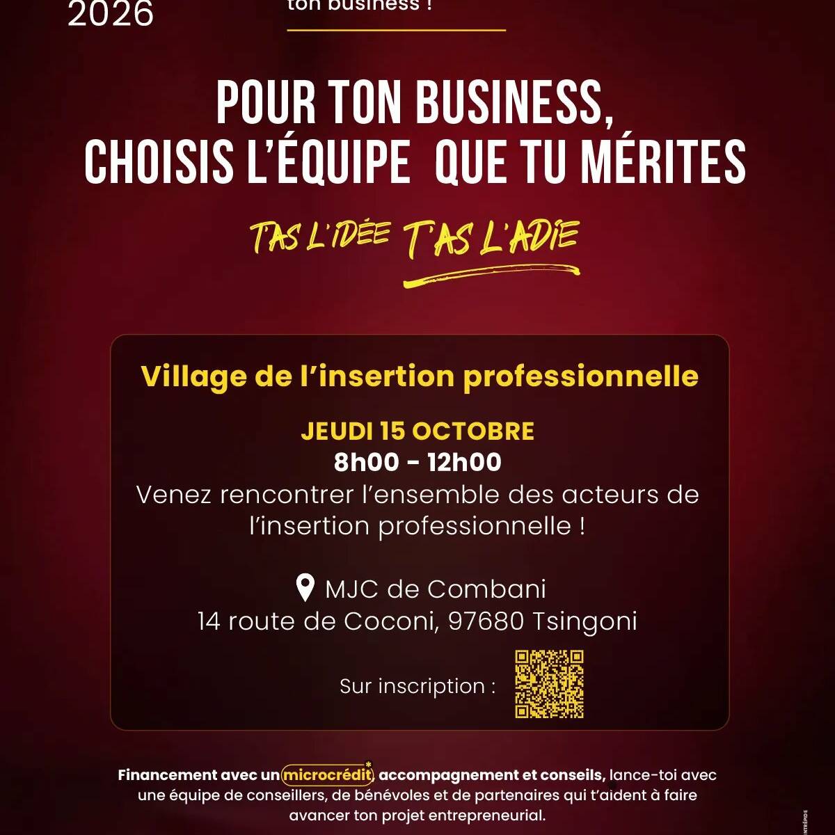 Mayotte : un Village de l’insertion professionnelle à Combani le 15 octobre